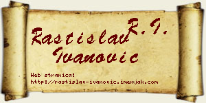Rastislav Ivanović vizit kartica